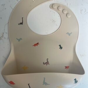 Dinosaur Print Cream Bib